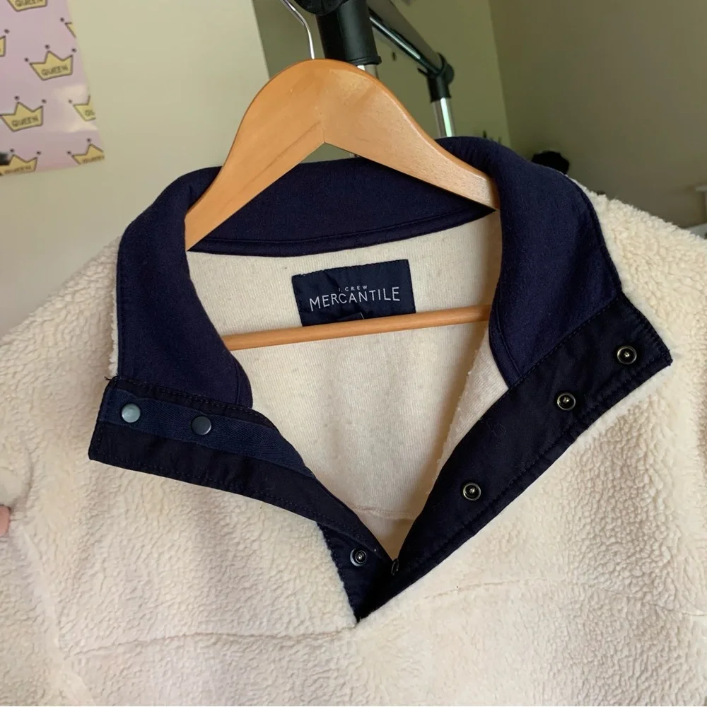 J. Crew Sherpa Fleece 1/4 Snap Neck Pullover Jacket Men’s XL